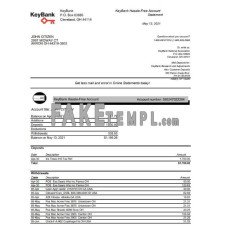 USA Ohio KeyBank fake bank statement Excel and PDF template