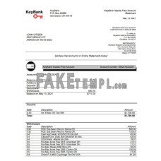 USA Ohio KeyBank fake bank statement Word and PDF template