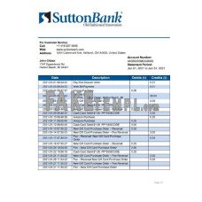 USA Ohio Sutton fake bank statement Word and PDF template