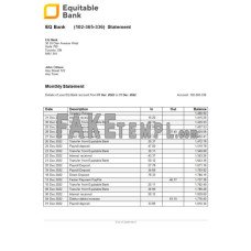 USA Ontario EQ fake bank statement Word and PDF template