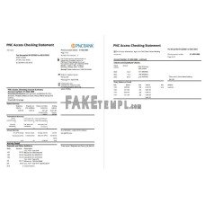 USA PNC fake bank statement Excel and PDF template, 2 pages