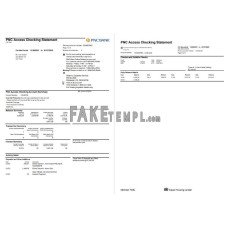 USA PNC fake bank statement Word and PDF template, 2 pages