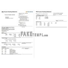 USA PNC fake bank statement Word and PDF template, 2 pages, version 2