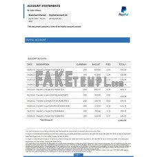 USA PayPal account fake bank statement Word and PDF template