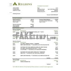 USA Regions fake bank statement Word and PDF template