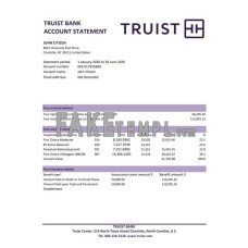 USA Truist fake bank statement Excel and PDF template