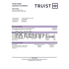 USA Truist fake bank statement Word and PDF template