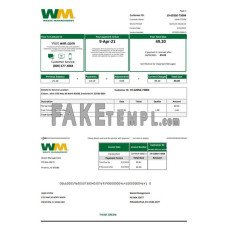 USA Waste Management fake bank statement Excel and PDF template