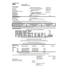 USA Wells Fargo fake bank Credit card statement  Excel and PDF template