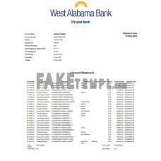 USA West Alabama fake bank statement Word and PDF template