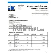 Uganda ABC Bank of Uganda fake bank statement Word and PDF template