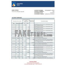 Uganda Centenary fake bank statement Excel and PDF template