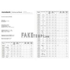 Ukraine Monobank fake bank statement Word and PDF templateon ukranian, 3 pages