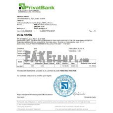 Ukraine Privatbank fake bank statement Excel and PDF template, version 2