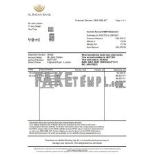 United Kingdom Al Rayan fake bank statement Excel and PDF template