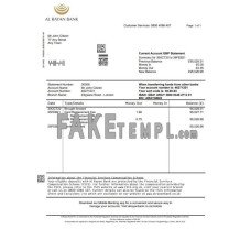 United Kingdom Al Rayan fake bank statement Word and PDF template