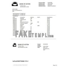 United Kingdom Bank of Aston fake bank statement Word and PDF template