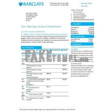 United Kingdom Barclays bank account fake statement Word and PDF template, version 1