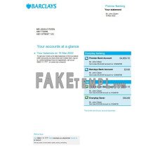 United Kingdom Barclays fake bank statement Word and PDF template, 4 pages, version 2