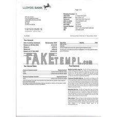 United Kingdom Lloyds fake bank statement photoshop template PSD