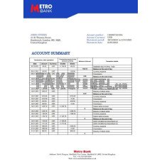 United Kingdom Metro fake bank statement Word and PDF template