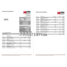 United Kingdom Metro bank business account fake statement Word and PDF template, 4 pages