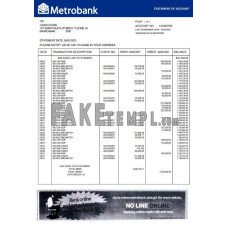 United Kingdom Metrobank fake bank statement Word and PDF template