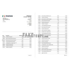 United Kingdom Monzo fake bank statement Excel and PDF template (3 pages)