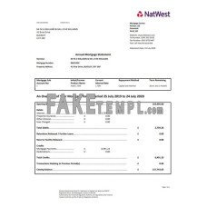 United Kingdom NatWest fake bank statement Word and PDF template