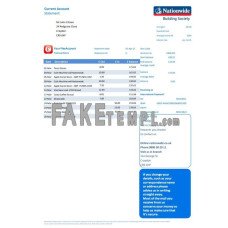 United Kingdom Nationwide fake bank statement Excel and PDF template