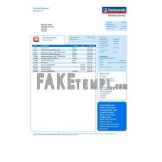 United Kingdom Nationwide fake bank statement Word and PDF template