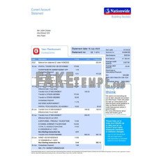 United Kingdom Nationwide fake bank statement Word and PDF template, 5 pages, version 2