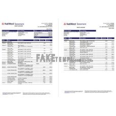 United Kingdom Natwest fake bank statement Excel and PDF template (2 pages)