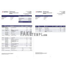 United Kingdom Natwest fake bank statement Word and PDF template2 pages, version 2