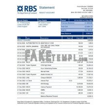 United Kingdom Royal Bank of Scotland (RBS) fake bank statement Word and PDF template