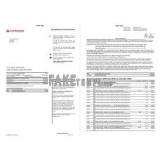 United Kingdom Santander fake bank statement Word and PDF template, 3 pages, version 1