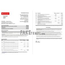 United Kingdom Santander fake bank statement Excel and PDF template (2 pages)