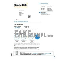 United Kingdom Standard Life pension fake bank statement Word and PDF template