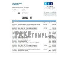 United Kingdom TSB fake bank statement Word and PDF template