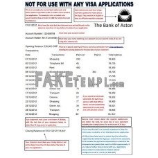 United Kingdom The Bank of Aston fake bank statement Word and PDF template