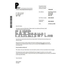 United Kingdom The Pension Service fake bank statement Word and PDF template