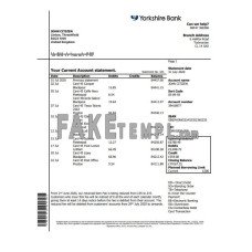 United Kingdom Yorkshire fake bank statement Word and PDF template