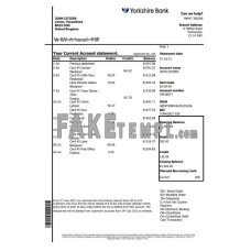 United Kingdom Yorkshire fake bank statement Excel and PDF template