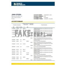 Uruguay Banco De La Republica Oriental Del Uruguay fake bank statement Excel and PDF template