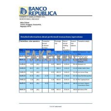 Uruguay Banco de la República Oriental del Uruguay fake bank statement Excel and PDF template