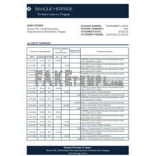 Uruguay Banque Heritage fake bank statement Excel and PDF template