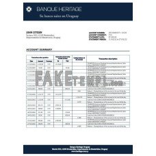 Uruguay Banque Heritage fake bank statement Word and PDF template