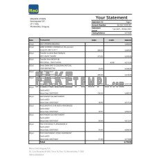 Uruguay Itau fake bank statement Excel and PDF template