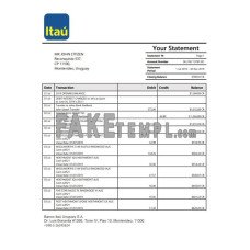 Uruguay Itau fake bank statement Word and PDF template