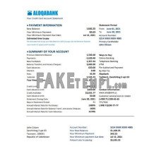 Uzbekistan Aloqabank fake bank statement Excel and PDF template